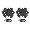 QCAA Butterfly Hinge for Cupboard Door, Matte Black, 2 Pack,