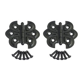 QCAA Butterfly Hinge for Cupboard Door, Matte Black, 2 Pack, Made in Taiwan
