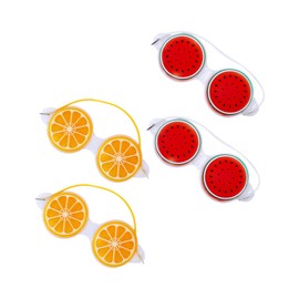 WOONEKY 4pcs Cooling Gel Eye Mask for Relaxation Ice Compress Eye Covers Portable Blindfold for Reusable Fruit Design Watermelon Blocking and Soothing Comfort