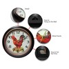 Infinity Instruments Red Rooster Silent Sweep 12 inch Wall Clock