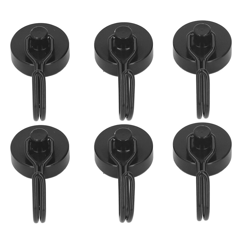 6Pcs Magnetic Hook 180° Rotation 0‑8kg Strong Neodymium Magnet for