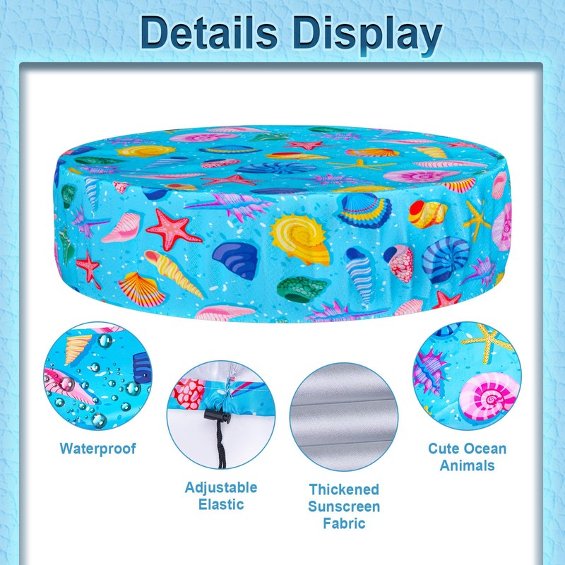 Docuwee Round Dog Pool Cover 32", Foldable Kiddie Solar Cover