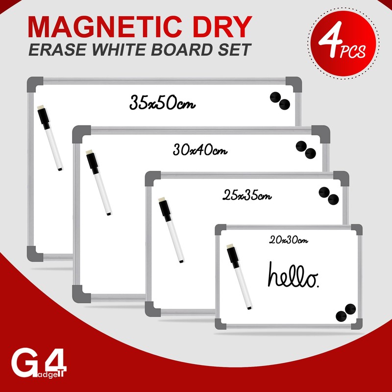 G4GADGET Dry Wipe Magnetic Whiteboard Mini Office Notice Memo White