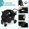 Babyjoy Wagon Stroller for 2 Kids Push Pull Double Stroller