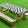 UMINEUX Fitted Rectangle Tablecloth for 6 ft - Plastic Vinyl