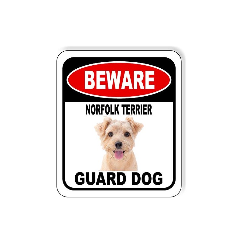 BEWARE NORFOLK TERRIER GUARD DOG Aluminum Composite Outdoor Sign 8.5"