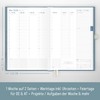 Häfft® Business-Timer Deluxe 2025/2026 A5 "Blue Ginkgo" Buchkalender 18 Monate: