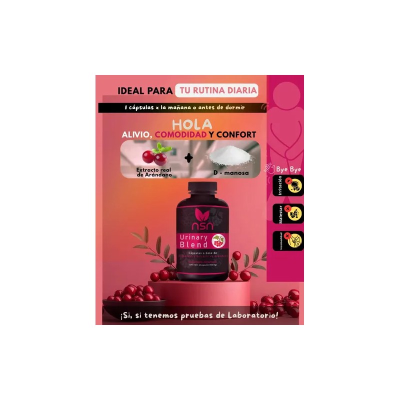 Urinary Blend Vitaminas Tracto Urinario Manosa Extracto Arándano Cápsulas