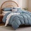 JSD Dusty Blue Duvet Cover Set Full Size, 3 Piece