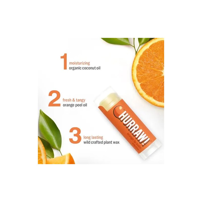 Bálsamo Labial De Naranja Paquete De 3 Orgánico Vegano Sin
