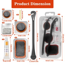 YADOBIG Flickzeug, Fahrrad Flickzeug Set, Fahrradflickzeug Set mit Reifenreparaturkleber, Fahrrad Flickset, Fahrradschlauch Flickzeug Kompatibel mit Allen Fahrradschläuchen