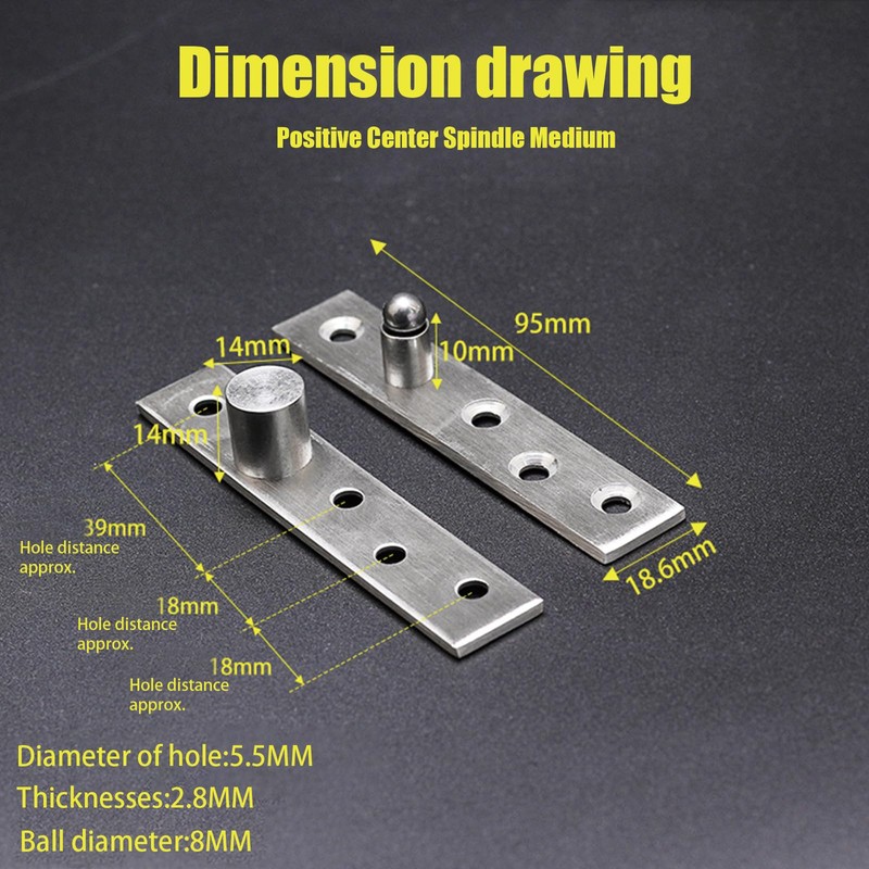 2 Pcs Eccentric Pivot Hinges 360 Degree Door Pivot Hinge