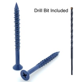 BCP Fasteners BCP482 100 Qty 3/16" x 2-1/4" Flat Head Phillips Diamond Tip Concrete Screws to Anchor Masonry, Block and Brick (BCP482)