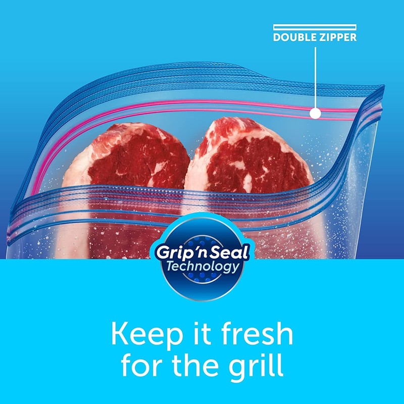Ziploc Extra Large Food Storage Freezer Bags with Double Zipper