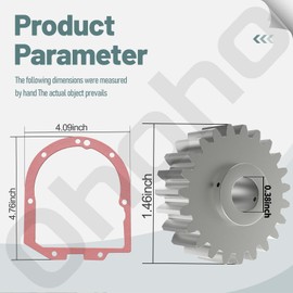 WPW10112253 Worm Drive Gear - by Ohoho - for Whirlpool & Kitchen-Aid Mixers, Replace W10112253 Fits 3K45SS 3K5SS 3KSM150PSTBW0 3KSM150PSTCB0 3KSM150PSTOB0 4K45SS 4K45SS7OB0 Model