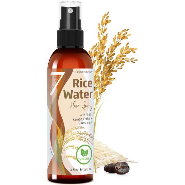 NEW Fermented Rice Water for Hair Growth - Infused with Rosemary, Biotin, Caffeine, Keratin - Vegan Non-Greasy Rice Water Spray - Naturally Thicker, Longer, Softer Hair for Men & Women (4 fl oz)