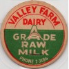 Milk Bottle Cap - Valley Farm Dairy -(Salem, OR Oregon)- PHONE 2-3186 -RAW MILK