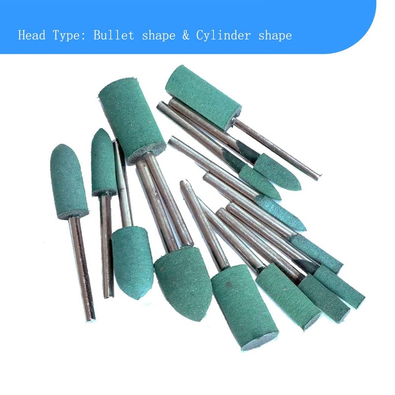Luo ke 20 Pcs Rubber Polishing Bits, 1/8'' Shank Silicone