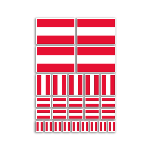 A4 Sticker Sheet Austria Flags Vinyl Stickers - Austrian Country