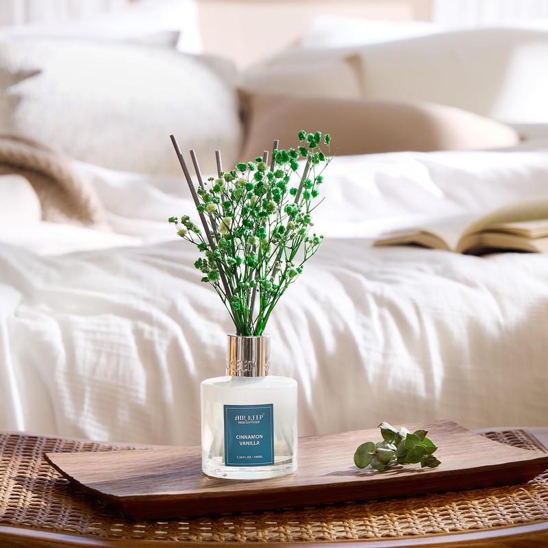 Airkeep Reed Diffuser Set,3.38 fl oz (100 ml) - Cinnamon