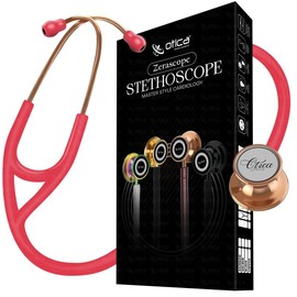 OTICA Copper Finish Master-Style Cardiology Stethoscope – Premium Acoustic Performance, Durable Design, Ideal for Doctors, Nurses, EMTs, Medical Students (Pink)