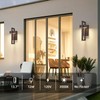 tewei Modern LED Outdoor Wall Sconce Brown Outdoor Lights for