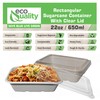 EcoQuality 22oz Disposable Bowls with Clear Lids - Rectangular Compostable