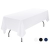 Showgeous White Tablecloths Rectangular Polyester Tablecloth for 6ft Rectangle Tables