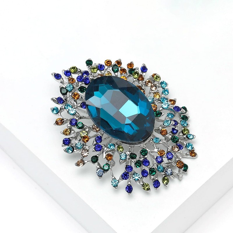 YOQUCOL - Broche de diamantes de imitación de cristal de