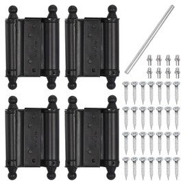 uxcell Spring Hinges, 4Pcs 3" - Double Action Self-Closing Door Hinge, Adjustable Rebound Buffer Hardware with Screws, for Swinging Doors Cafe Saloon Doors