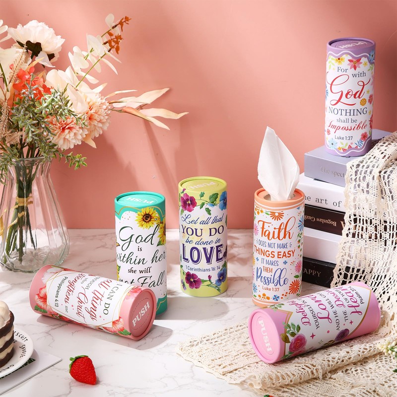 Outus 12 Pcs Car Tissues Cylinder Holder with 3 Ply