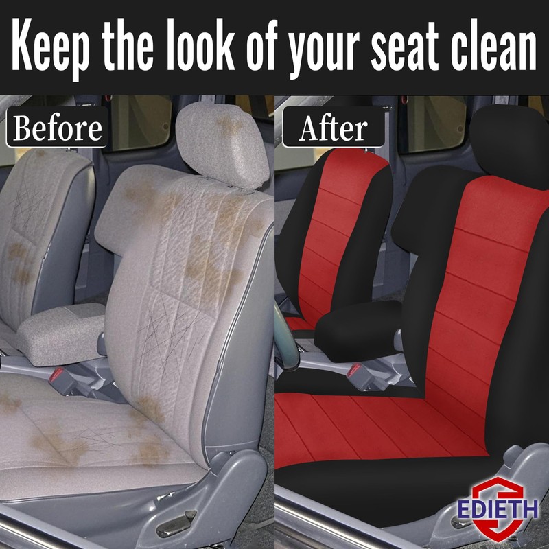 EDIETH Premium Knitted Front 60/40 Split Seat Covers for Toyota