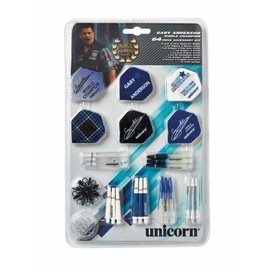 UNICORN Gary Anderson Darts Tune-Up Kit | 6 Flights, 18 Shafts, 8 Locking Rings, 8 Flight Protectors, 12 Shaft Springs