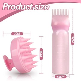 EAPMGQR 2 Stück Haaröl Applikator, Wurzelkamm Applikator Flasche und Haare Massagebürste, HaarfäRbepinsel Flasche Wurzelkamm Applikator Haarfärbemittel Kamm und Kopfmassage Bürste