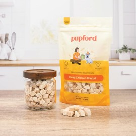 Pupford Freeze Dried Chicken Breast Treat for Dogs & Puppies - Healthy, Natural, Single Ingredient Dog Treats - Made in USA (5.75 oz)
