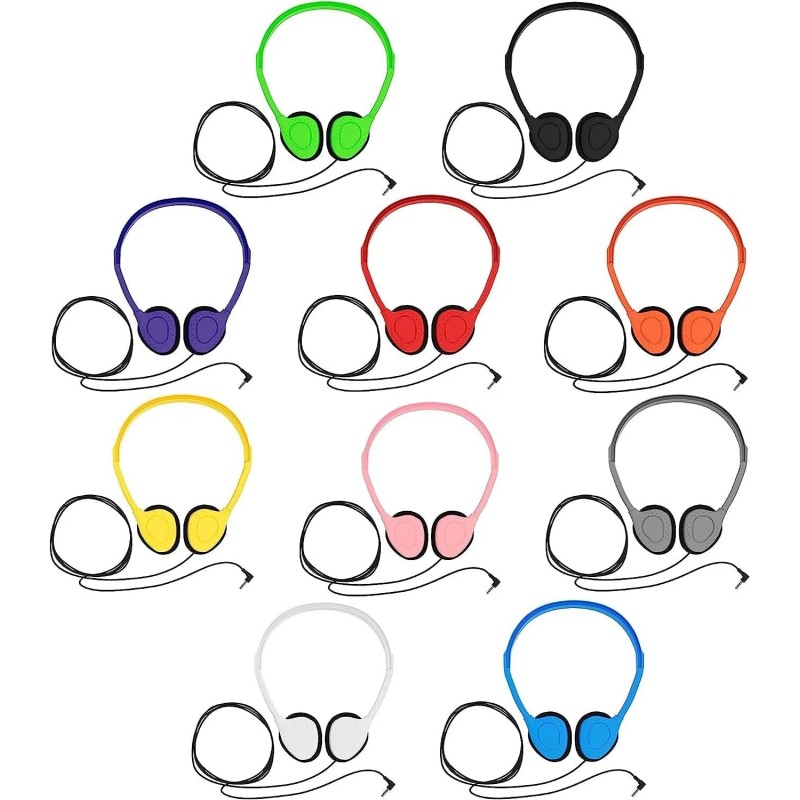 Bulk Headphones Headphones 10 Pack Bulk Multi Color for School