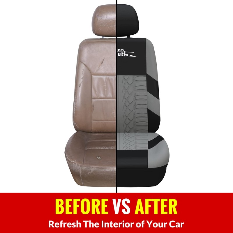 AUTOYOUTH Gray Three Row Car Seat Covers Full Set (7