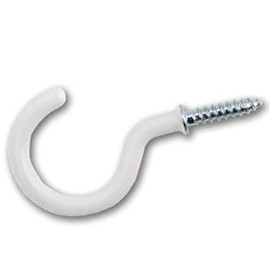 The Home Fusion Company 6 White Cup Hooks + Shoulder Screw In 20mm 3/4