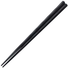 Fukui Craft Chopsticks, SPS Resin Chopsticks, Made in Japan, Dishwasher-safe, Hexagonal Rough Carved Chopsticks, Black, 8.9 inches (22.5 cm), Made in Japan