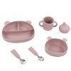 5pcs Baby Feeding Kit Food Grade Silicone Bear Design Plate