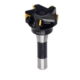 OSCARBIDE Indexable End Mill,R8 Shank,3" Cutting Diameter,6" Overall Length,90 Degree,5 Flutes,with 5 Pieces TPCN32PDTR TPG32 Carbide Inserts