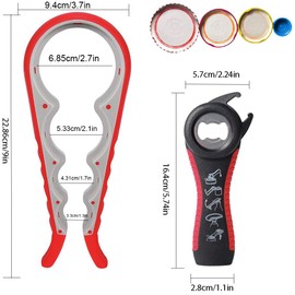Maxracy Premium All-in-one Bottle Can Lid Twist Gripper Ideal for Seniors Arthritis Suffers and Weak Hands with Free Jar Opener, Red