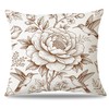Vintage Peony & Hummingbird Pillow Cover 18x18 Inches