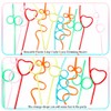 24 Pcs Crazy Straws,Silly Straws for Kids,Reusable Plastic Fun Straws,Reusable