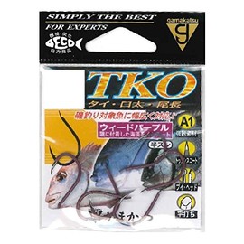 Gamakatsu Single Hook A1 TKO No. 4 8pcs Weed Purple 67594