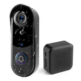 TKSTAR Smart HD 1080P Video Tür-Klingel Kamera Haustür 2,4GHz kabellos per APP WLAN WiFi Ton 2-Wege Kommunikation Bewegungserkennung Überwachung Speicherkarte Nachtsicht