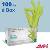 Med-Comfort Apple Nitrile Gloves, Apple Green, Size L, Powder-Free, Nitrile
