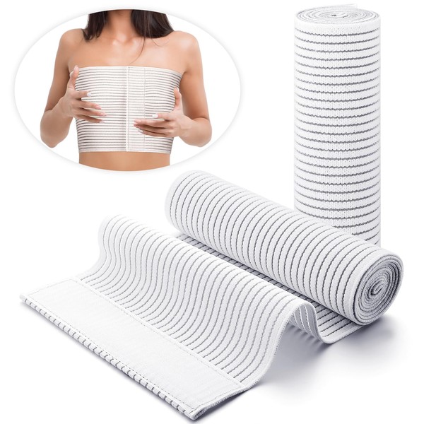 Geiserailie 2 Pcs Chest Compression Wrap Breast Support Band Sports