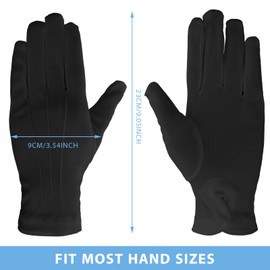 Yolev Parade Gloves White Cotton Formal Tuxedo Costume Honor Guard Gloves with Snap Cuff Gloves Dress Gloves for Man Police Formal Tuxedo Guard Parade Costume