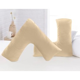 Luxury Microfiber V-Shaped Pillowcase – Ultra Soft, Breathable & Wrinkle-Resistant – Support Pillow Cover for Pregnancy, Nursing & Orthopedic Comfort – Machine Washable (Latte)